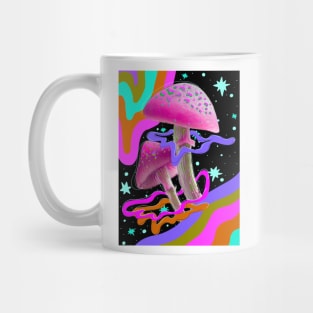 Tune in Drop Out - Retro Mushroom Design Mug